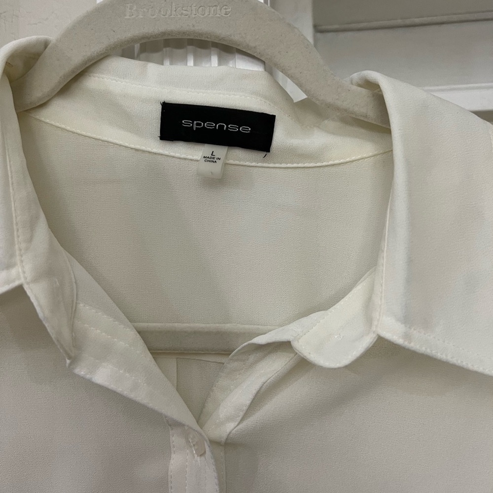 Spence Ivory semi-sheer Blouse